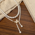 Butterfly Pearl Beads Necklace 18k Gold Plated Fashion