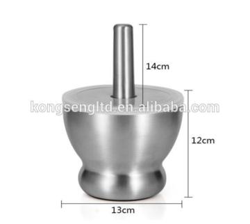 Stainless Steel Mortar and Pestle set with Plastic cover, Food Mill