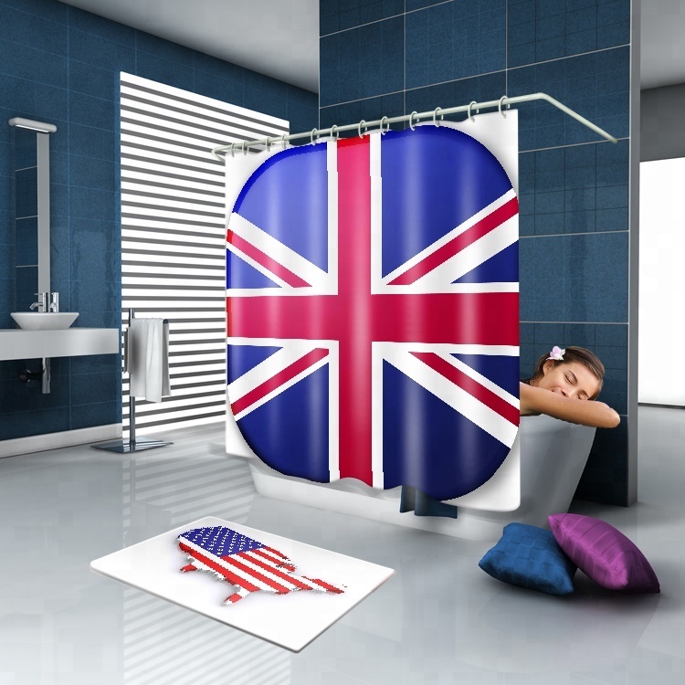 Football creative waterproof shower curtain 3d photo print