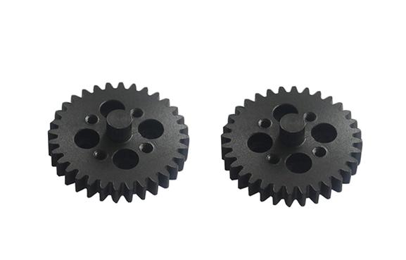 Main screw rotation drives PEEK gears