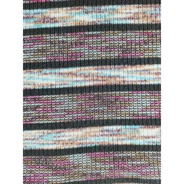 Rayon Poly Span Space Dye Y/D Stripe Rib
