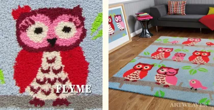 Owl Pattern Children's Bedroom Rug