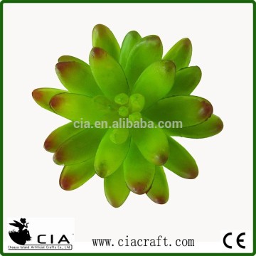 Green Echeveria Faux Succulent Plant with Purple Edge for Room Decor