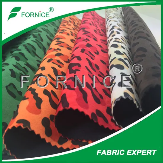 manufacture China high quality leopard shoe print fabric