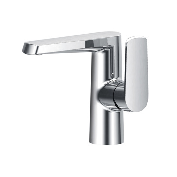 1 Hole Brass Bathroom Faucets Chrome