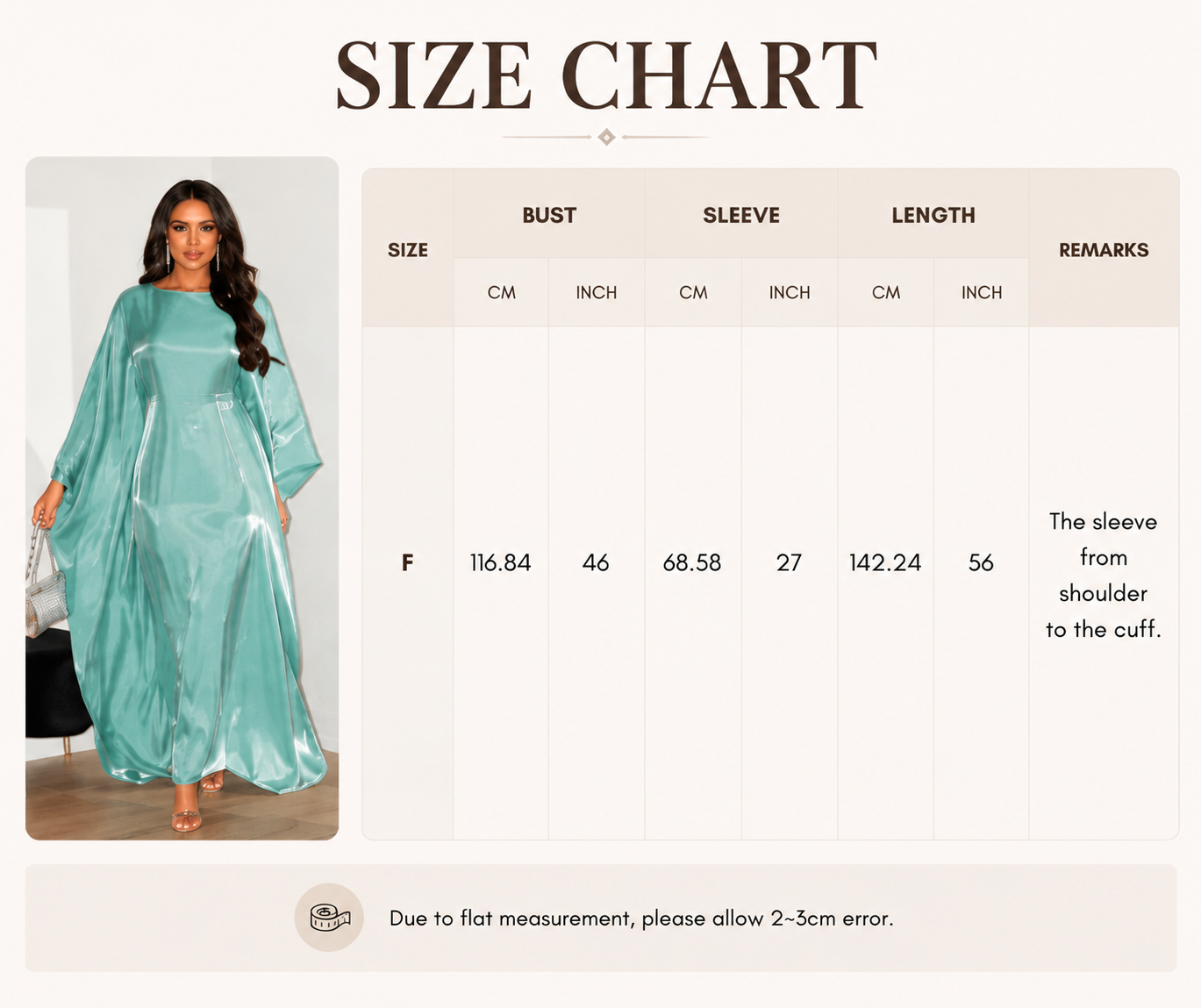 Satin Batwing Abaya Front View