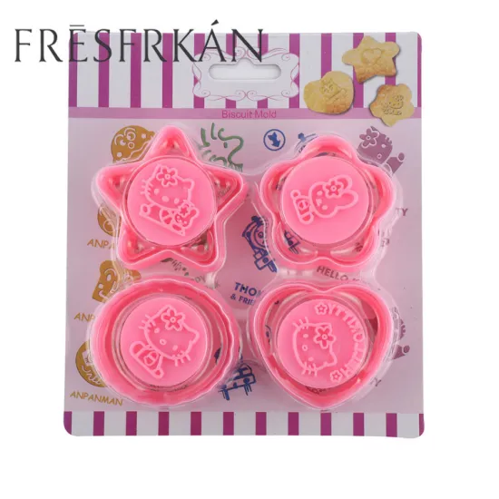 OEM DIY 4pcs 3D Cute Fondant Moulds for Sugar Craft and Cookies