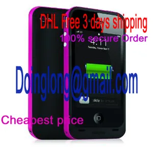 Mophie Juice Pack Plus Case and Rechargeable Battery for iPhone 4 Retail Packaging (Magenta)