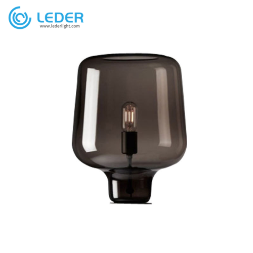 Lampu Meja Samping Kaca Hitam LEDER