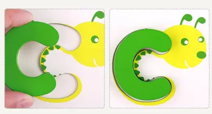 Wooden Aninal Alphabet Puzzle Toys