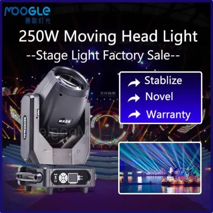 Moogle Stage Dj Light LED Moving Head, 250W BSW Beam Spot Wash 3in1 with 50 Color Options
