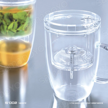 "SAMADOYO" Elegant Glass Tea Mug With Filter With Lid