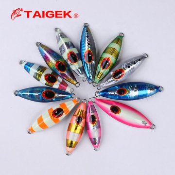 Taigek Weihai Factory Saltwater Rattling Fishing Jigs 40g 60g Lures métalliques