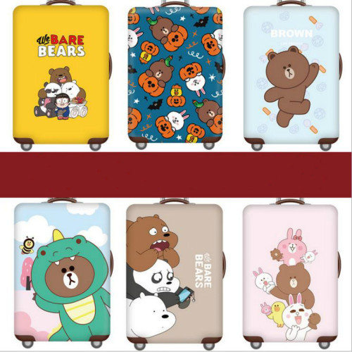 1PC 18"-32'' Cute Brown Elastic Travel Luggage Cover Suitcase Protective BearCase Protector