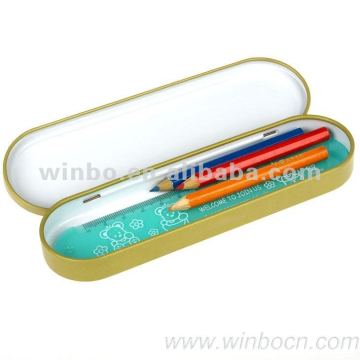 Simple one layer tin pencil case for school