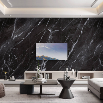 Titan Black Velvet Sintered Stone Seramic Tiles - Slabs Rock -Refamily dan Sihat