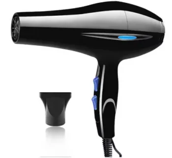 Professional Portable Negative IONIC Hair Dryer with Black Finish - High Pressure Technology