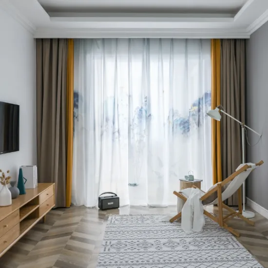 XXC Luxury Living Room Curtains: High-Quality Linen and Polyester Blend for Enhanced Style and Privacy