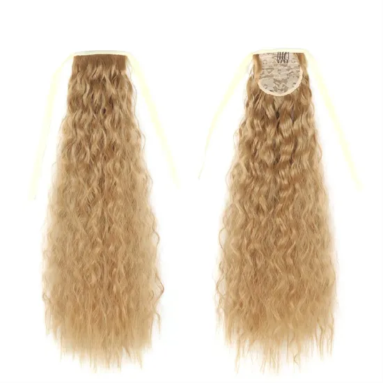 Natural Indian Virgin Cheveux Afro Kinky Curly Hair Ponytail Real Bandage Clips Ponytails Synthetic Hair Extensions Wrap Around