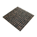 Chocolate color gold line Baroque mosaic tiles