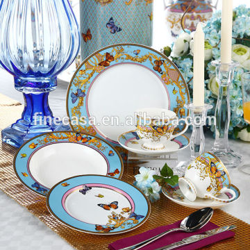 30 Pieces Luxury Bone China Butterfly Dinner Set