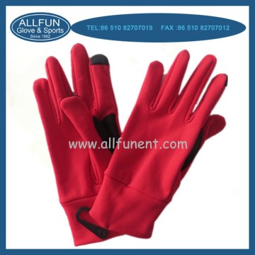 2015 fashion design polyester fleece gloves for touch screen