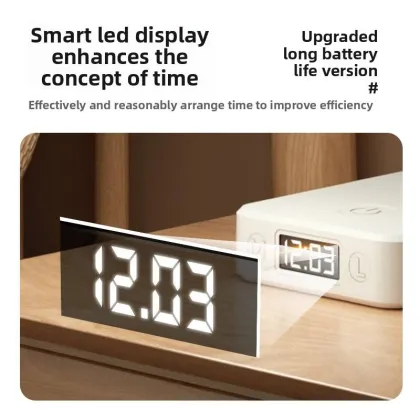 Rechargeable Folding Desk Lamp, Clock Reading Desk Lamp