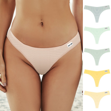 Plus Size Stretchy Nylon Satin Low-Rise G-String Panties