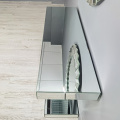 table de couloir en miroir en argent