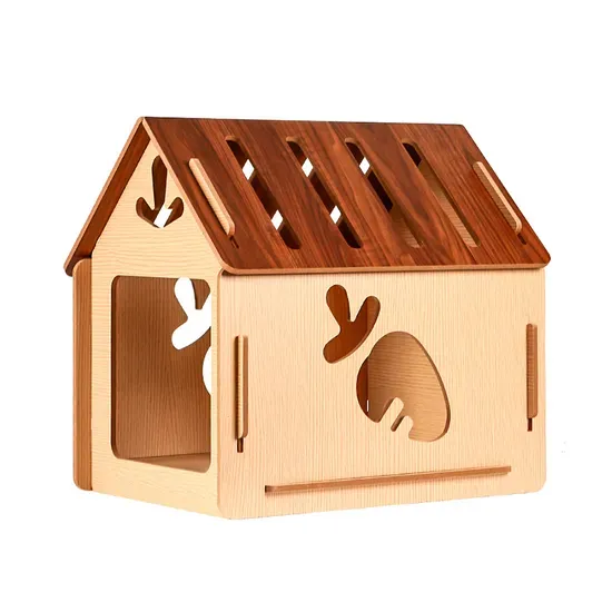 Breathable Solid Wood Pet House for Dogs and Cats