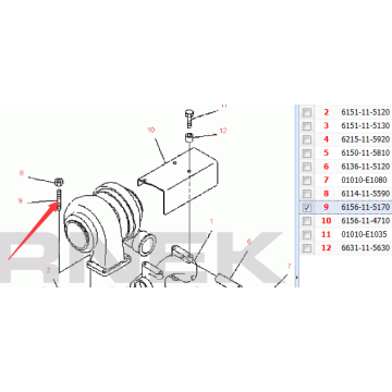 PC400-7 Stud 6156-11-5170