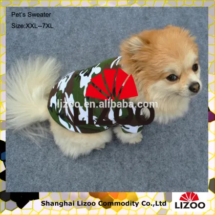Oversized Pet Clothing Camouflage Color