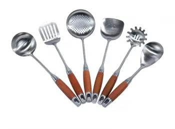 6pcs Stainless Steel Wood Handle Kitchen Utensil