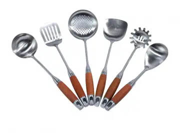 6pcs Stainless Steel Wood Handle Kitchen Utensil