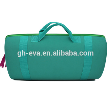 Green Plain Double Portable Wine bottle Carrier With Webbing Handle