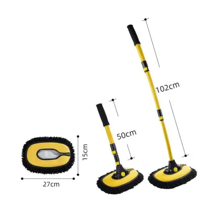 Telescopic Car Wash Mop Kit with Rotating Microfiber Brush