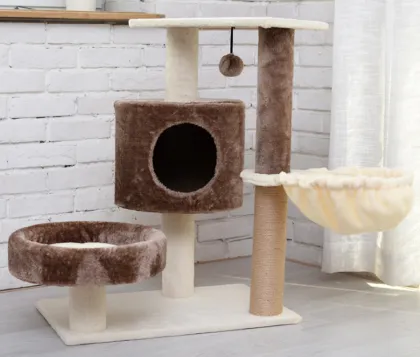 pet bed tree integrated toy platform grabbing post
