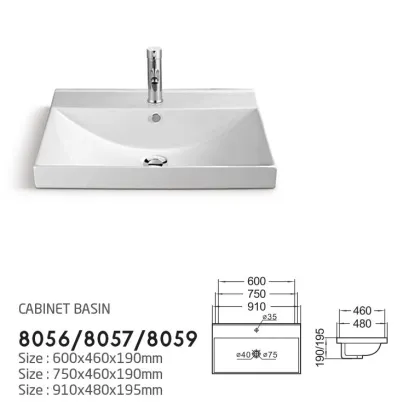 CE Approved China Deep Cabinet Wash Basin 603