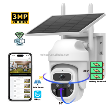 3MP Ubox Wireless WiFi Solar Panel Powered PTZ Outdoor Security Camera
