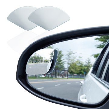 Circular Sector HD Glass Frameless Rear View Mirror with Convex Side and Large View Assist for Automobiles