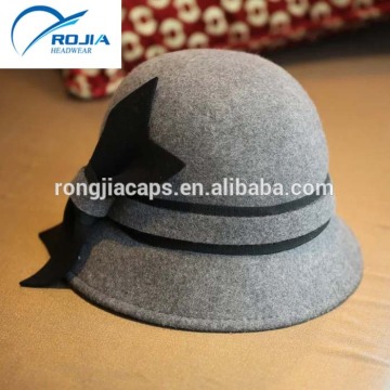 grey wrinter womenbowknot special design wool cap