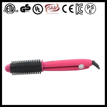 LCD digital display electric hair curling brush straightening comb