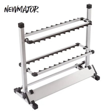 Newmajor Aluminiumlegierung Fischereistange Display Rack - 12/24 Lagerregal Tackle Ständer