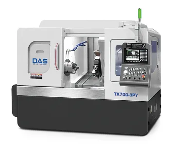 TX700-8PY CNC Lathe: Automatic Bar Feeder with 12 Station Tool Turret for Turning and Milling Operations