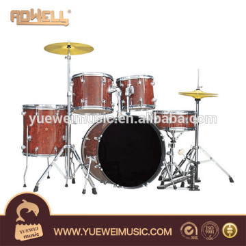 Mid Grade Birch Wood PVC Cover Acoustic 5-pcs Drum Set                        
                                                Quality Assured