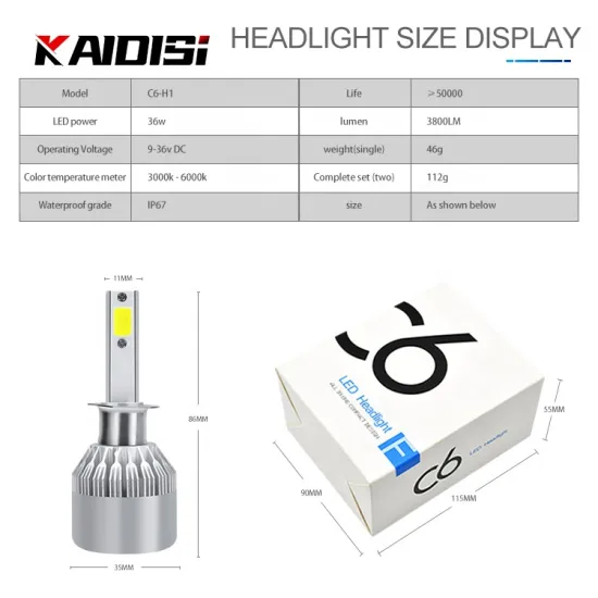 Auto LED Light C6 H11 H4 H7 Headlight: 12V/24V 36W Upgrade for SUV, ATV