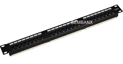 Cat6 24 Ports Black Patch Panel 