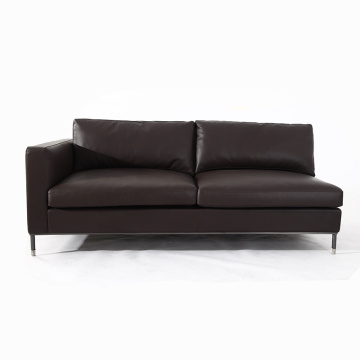 Italian Black Aniline Leather Larson Sofa