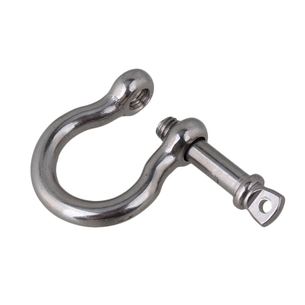 5Pcs M6 Silver 304 Stainless Steel Rustproof Screw Pin Anchor Bow Shackle Clevis European Style