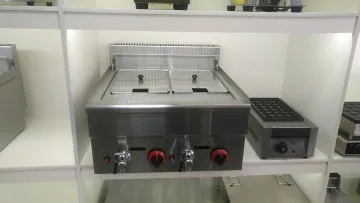 Chicken Potato Chips Fyering Machine 2-Tank 2-Basket Gas Fryer
